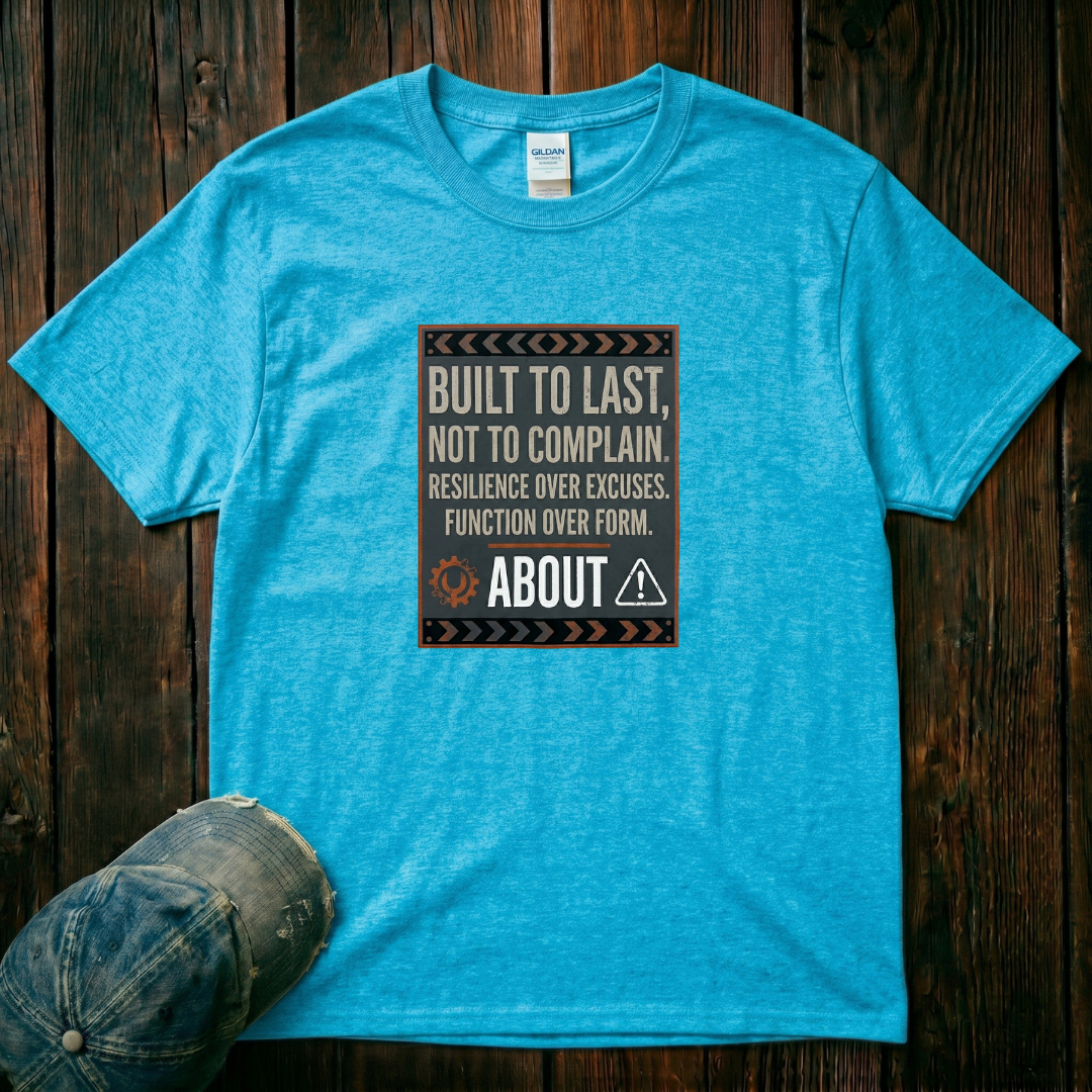 Built to Last, not to Complain About, Resilience Over Excuses T-Shirt