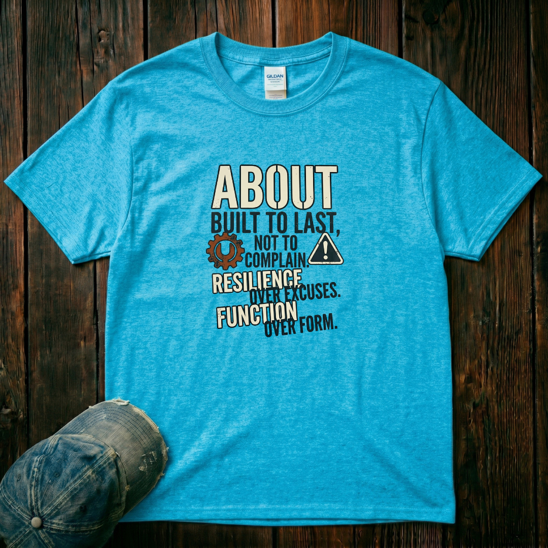 Built to Last, not to Complain About, Resilience Over Excuses T-Shirt