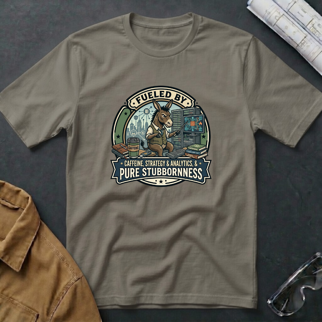 Fueled by Caffeine, Strategy & Analytics & Pure Stubbornness T-Shirt