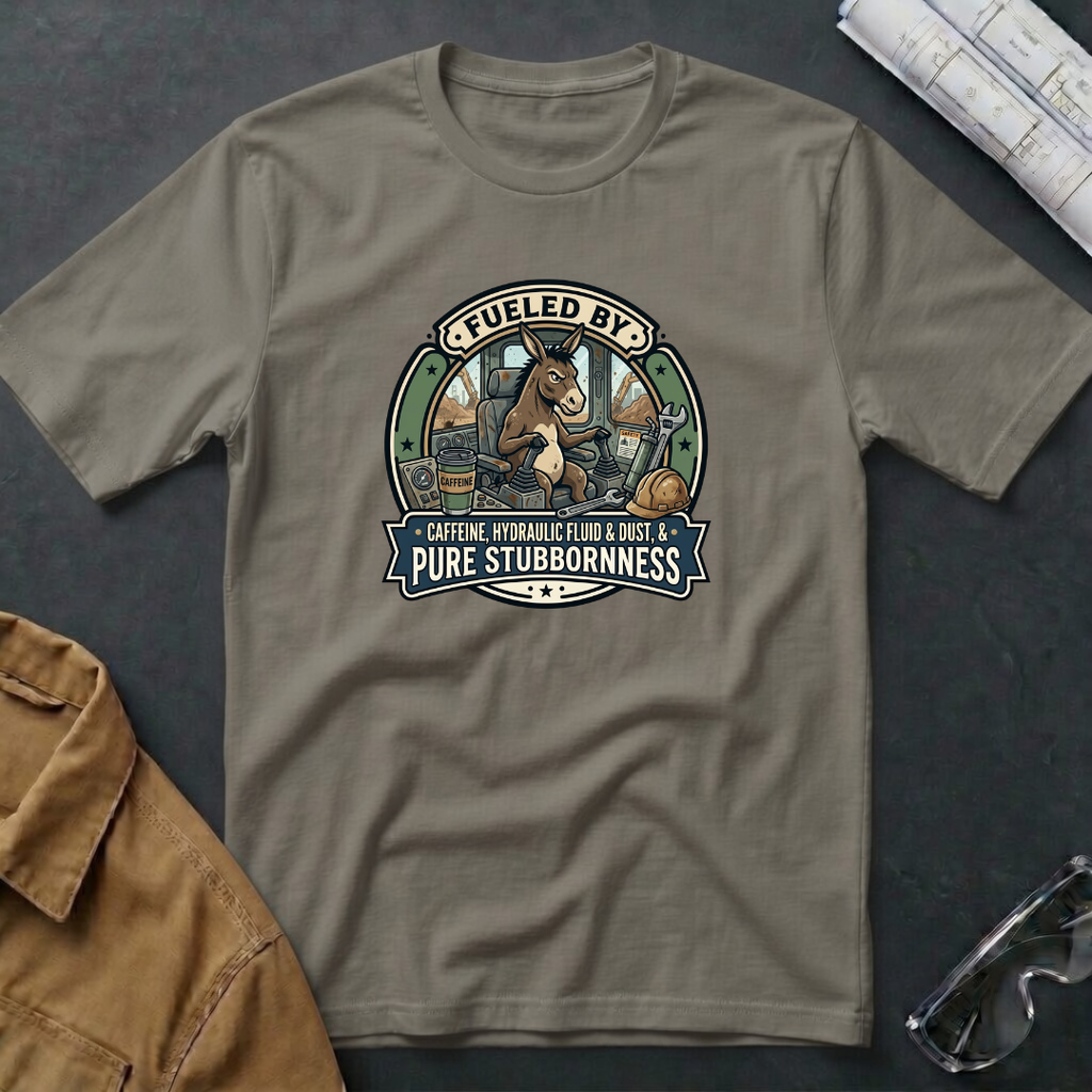 Fueled by Caffeine, Hydraulic Fluid & Dust  & Pure Stubbornness  T-Shirt