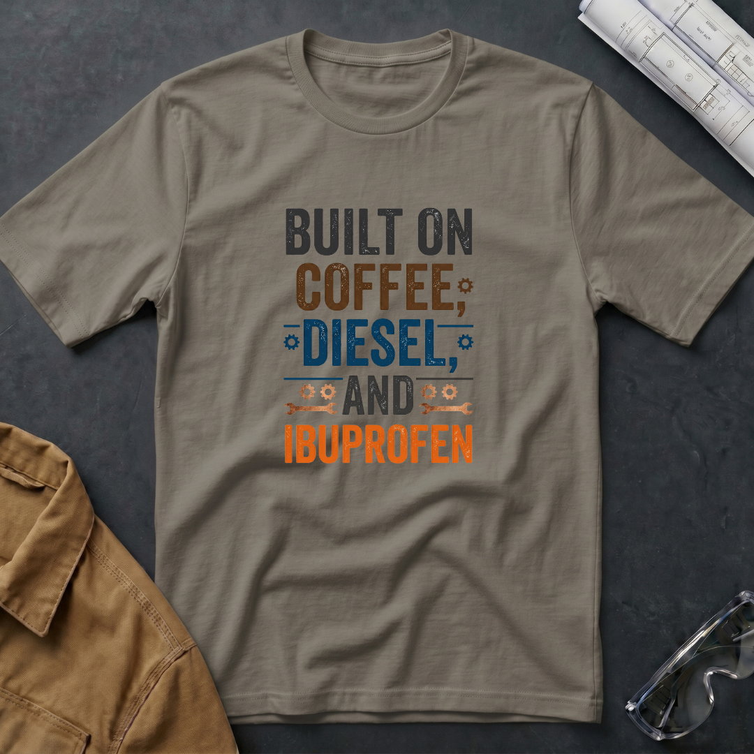 Built on Coffee, Diesel, and Ibuprofen T-Shirt
