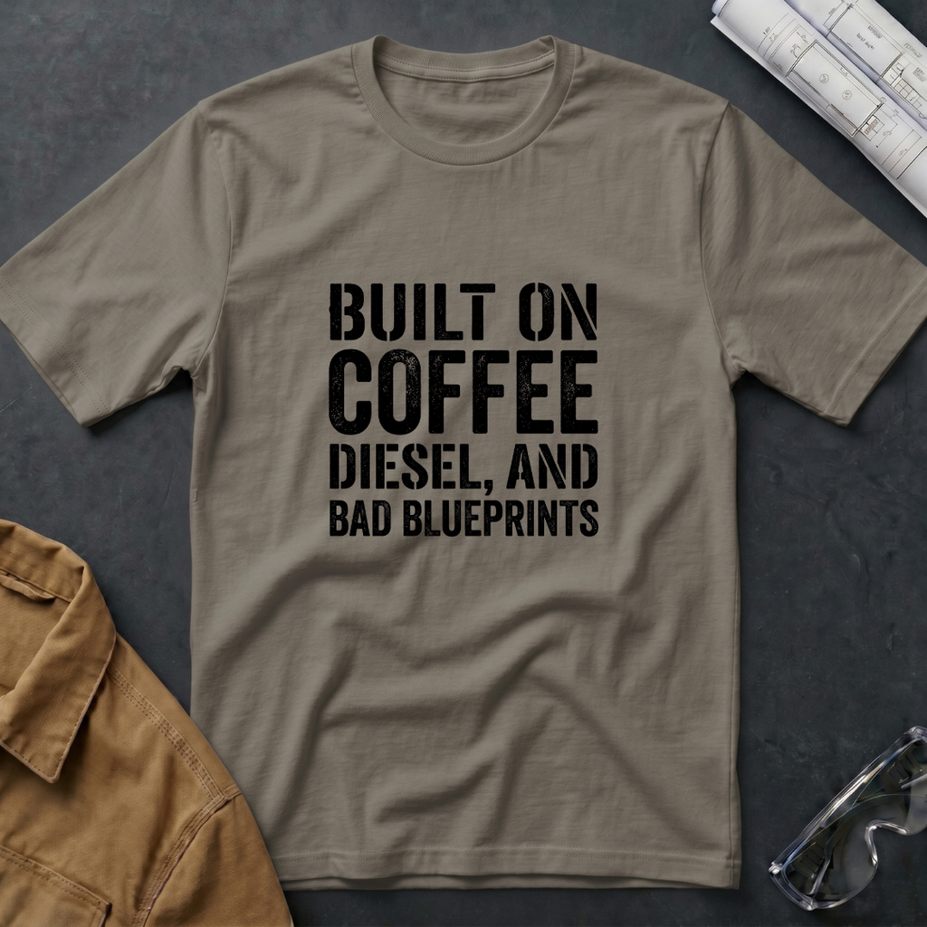 Built on Coffee, Diesel and Bad Blueprins T-Shirt
