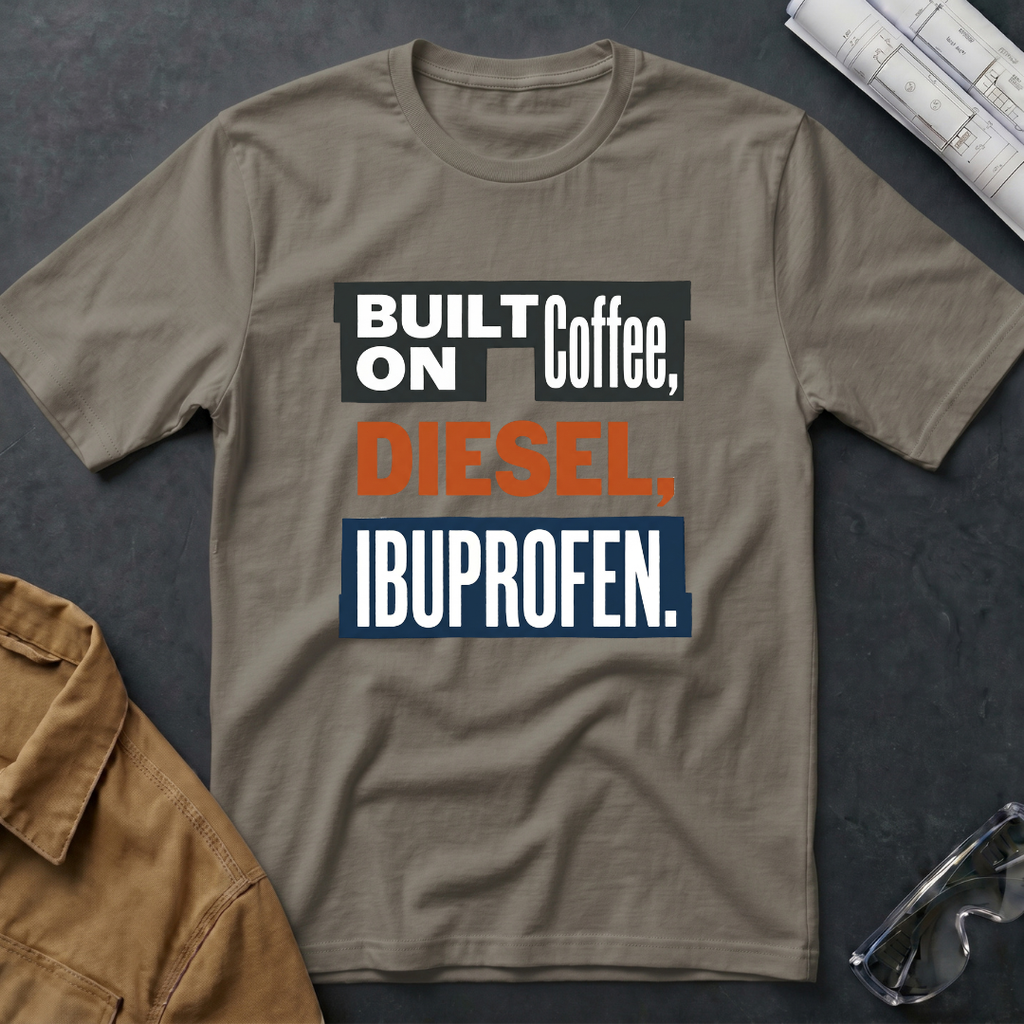 Built on Coffee, Diesel, Ibuprofen T-Shirt
