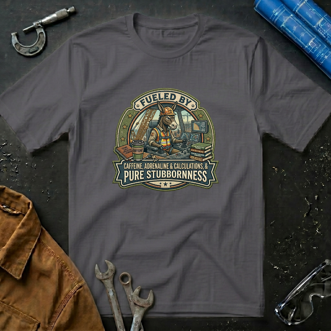 Fueled by Caffeine, Adrenaline & Calculations, & Pure Stubbornness T-Shirt