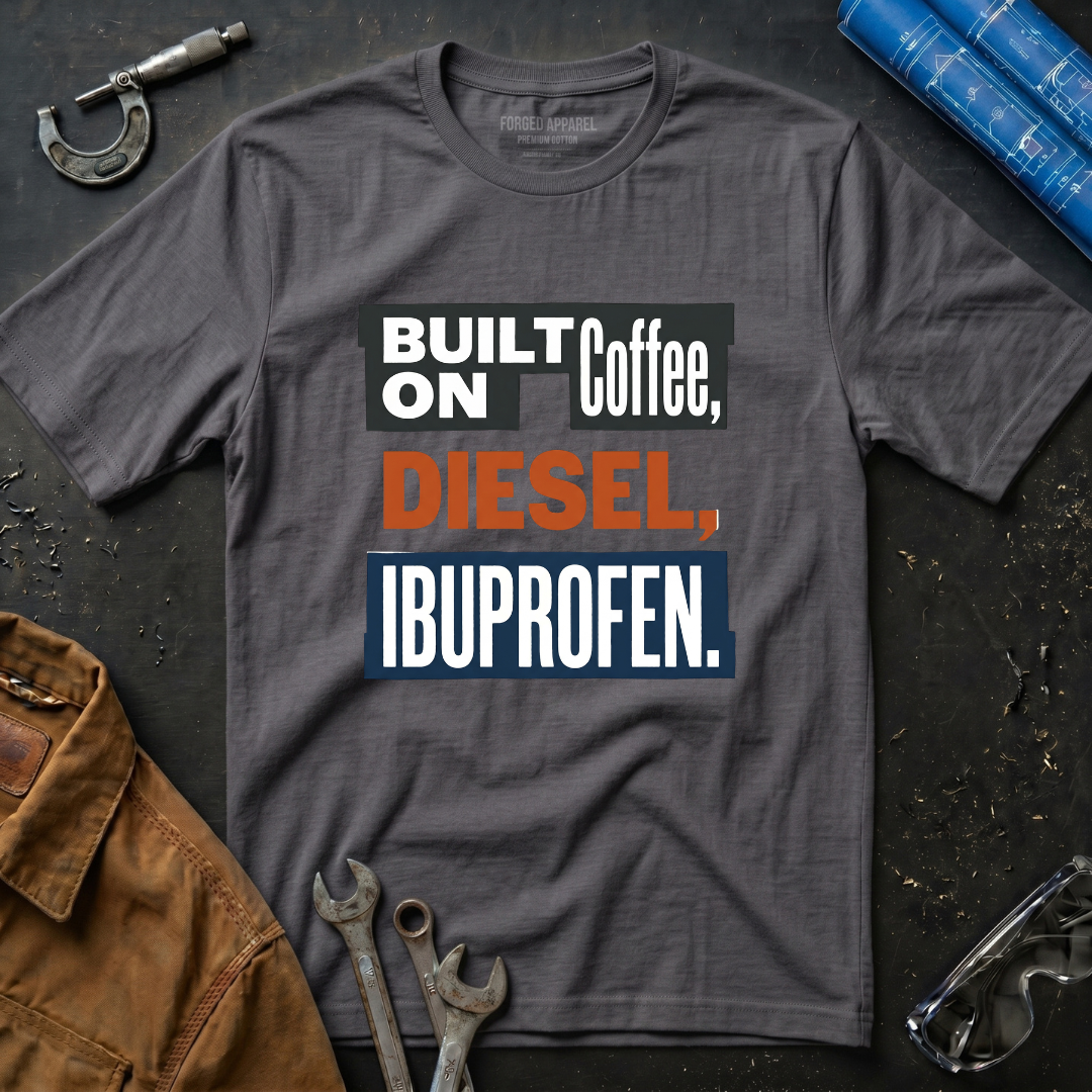 Built on Coffee, Diesel, Ibuprofen T-Shirt