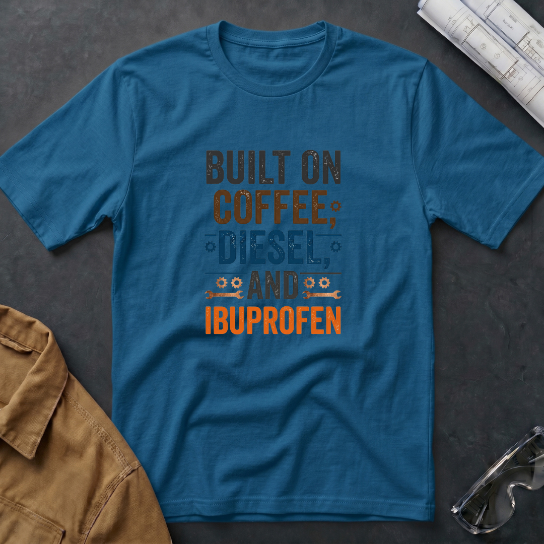 Built on Coffee, Diesel, and Ibuprofen T-Shirt