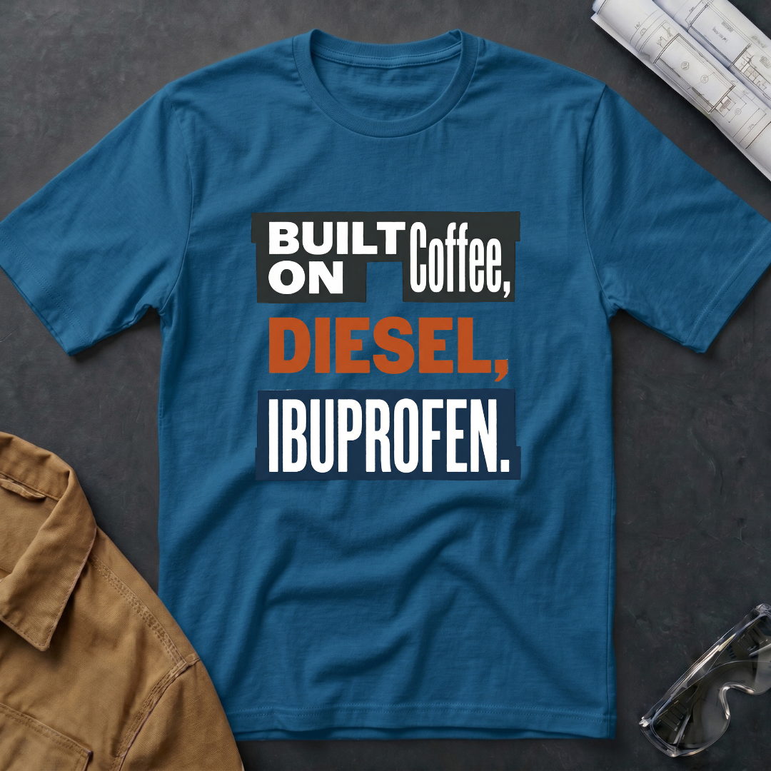Built on Coffee, Diesel, Ibuprofen T-Shirt
