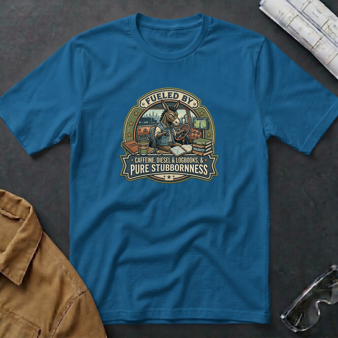 Fueled by Caffeine, Diesel & Logbooks, & Pure Stubbornness T-Shirt