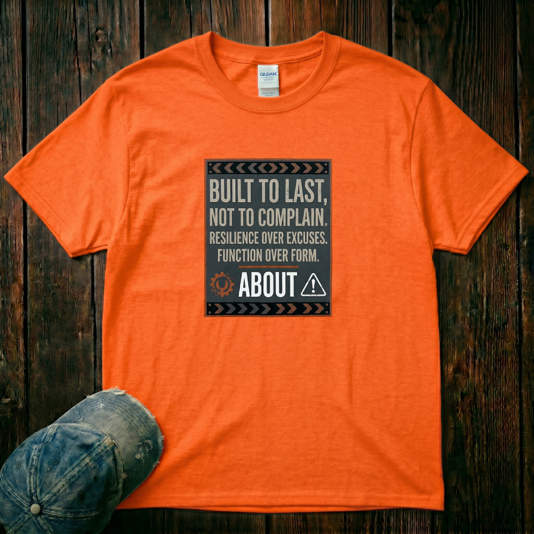 Built to Last, not to Complain About, Resilience Over Excuses T-Shirt