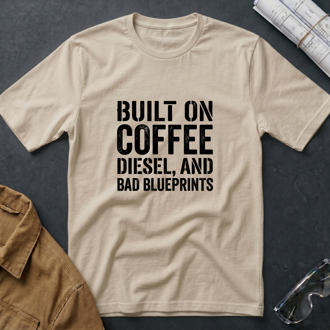 Built on Coffee, Diesel and Bad Blueprins T-Shirt