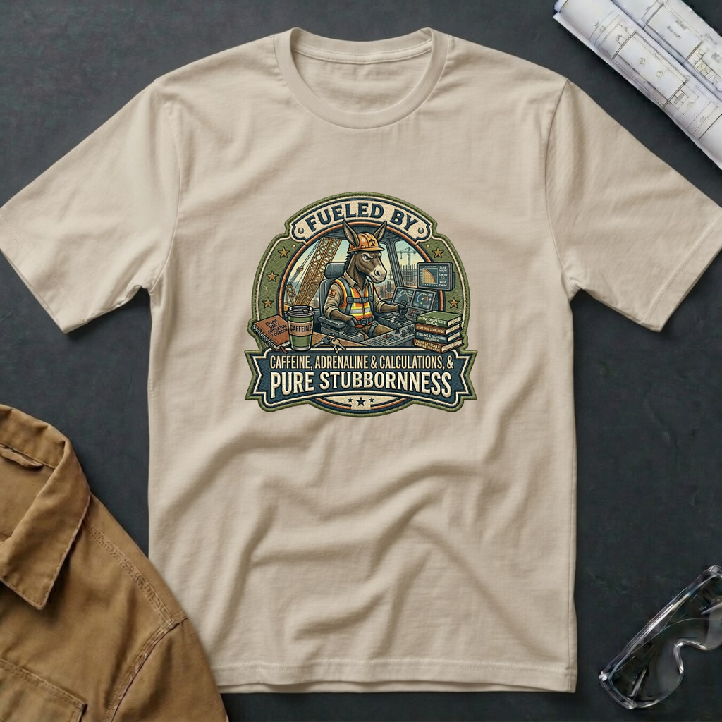 Fueled by Caffeine, Adrenaline & Calculations, & Pure Stubbornness T-Shirt