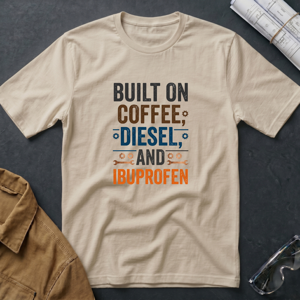 Built on Coffee, Diesel, and Ibuprofen T-Shirt