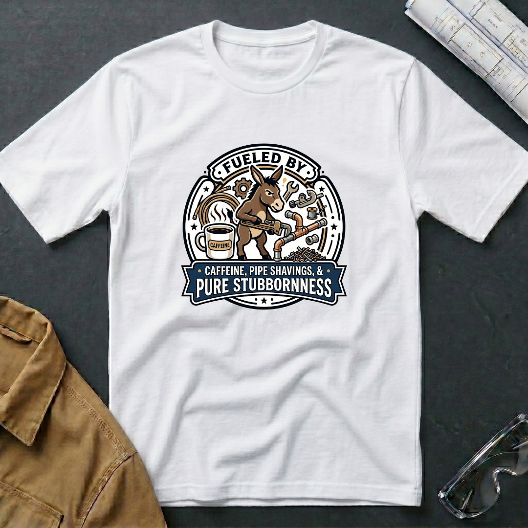 Fueled by Caffeine, Pipe Shavings & Pure Stubbornness  T-Shirt