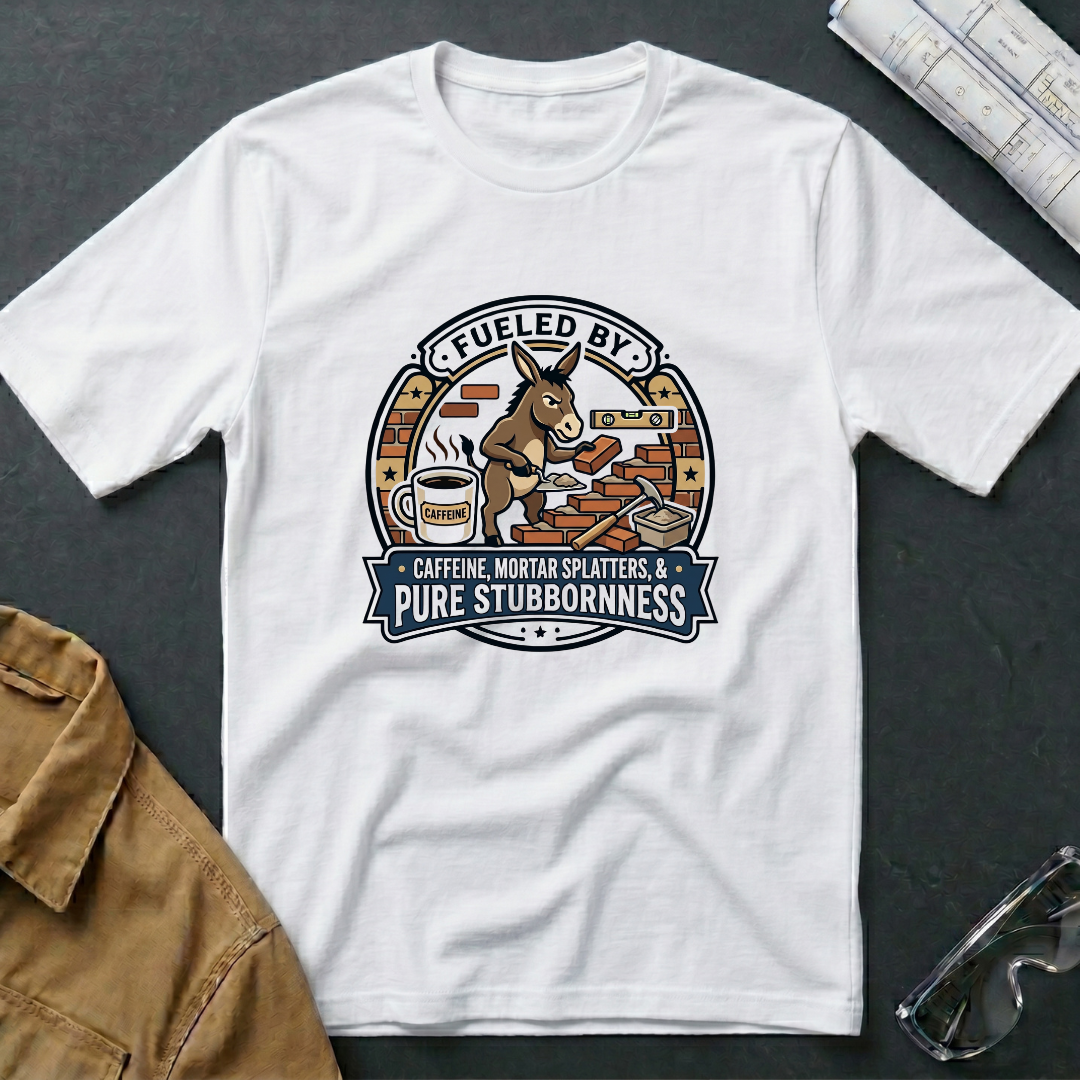 Fueled by Caffeine, Mortar Splatters & Puere Stubbornness  T-Shirt
