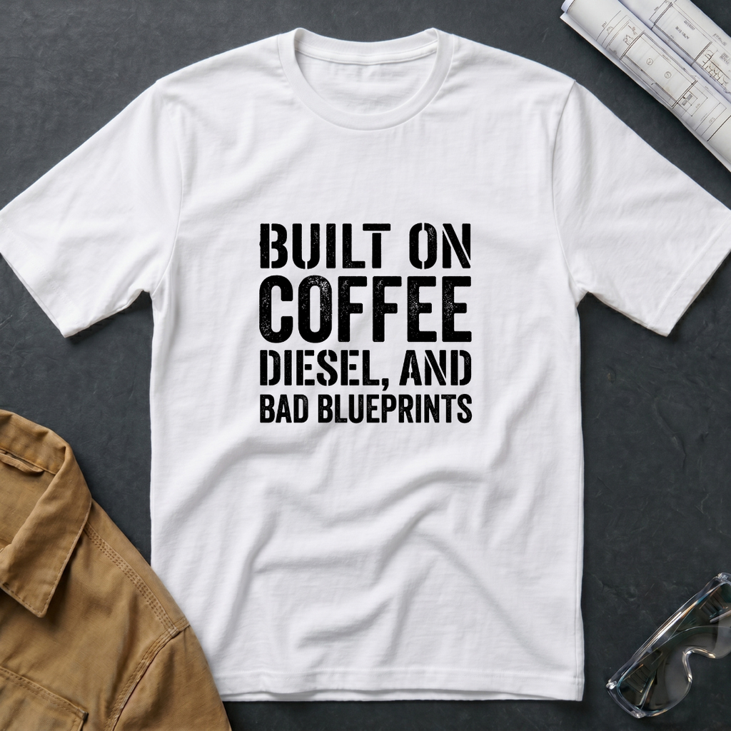 Built on Coffee, Diesel and Bad Blueprins T-Shirt