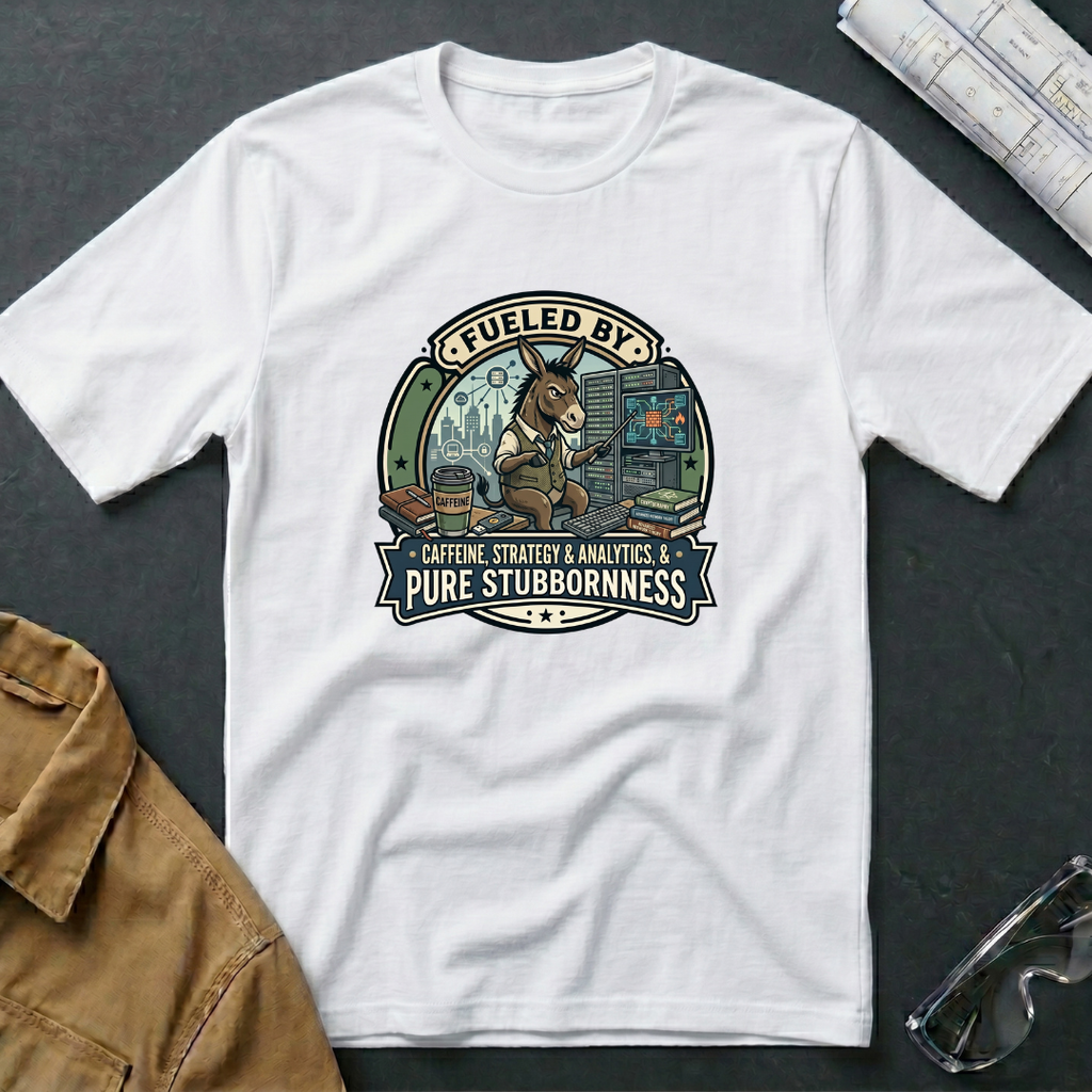 Fueled by Caffeine, Strategy & Analytics & Pure Stubbornness T-Shirt