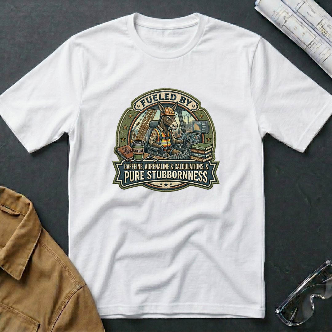 Fueled by Caffeine, Adrenaline & Calculations, & Pure Stubbornness T-Shirt