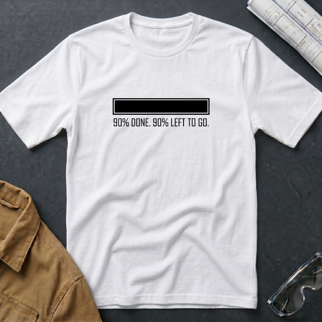 90% Done. 90% Left to Go. T-Shirt